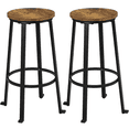 thumbnail image 1 of Yaheetech 2pcs 29.5''H Backless Metal Frame Bar Stools with Round Top, Rustic Brown, 1 of 13