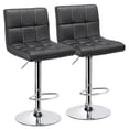 thumbnail image 1 of Topeakmart 2pcs Adjustable PU Leather Counter Bar Stools with Backrest Gray, 1 of 8