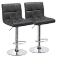 thumbnail image 1 of Yaheetech 2pcs Adjustable PU Leather Counter Bar Stools with Backrest Gray, 1 of 8