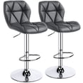 thumbnail image 1 of Yaheetech 2pcs Adjustable PU Leather Swivel Bar Stools with Backrest, Gray, 1 of 11