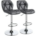 thumbnail image 1 of Topeakmart 2pcs Adjustable PU Leather Swivel Bar Stools with Backrest, Gray, 1 of 11