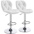 thumbnail image 1 of Topeakmart 2pcs Adjustable PU Leather Swivel Bar Stools with Backrest, White, 1 of 7