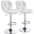 thumbnail image 1 of Yaheetech Set of 2 Adjustable PU Leather Swivel Bar Stools with Backrest, White, 1 of 7