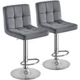thumbnail image 1 of Topeakmart 2pcs Adjustable Velvet Counter Bar Stools with Backrest for Dining Room, Dark Gray, 1 of 9