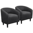 Topeakmart Modern Home Armchairs, 2pcs Boucle Club Accent Barrel Chair