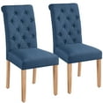 thumbnail image 1 of Topeakmart 2pcs Classic Fabric Upholstered Tufted Dining Chairs, Blue, 1 of 7