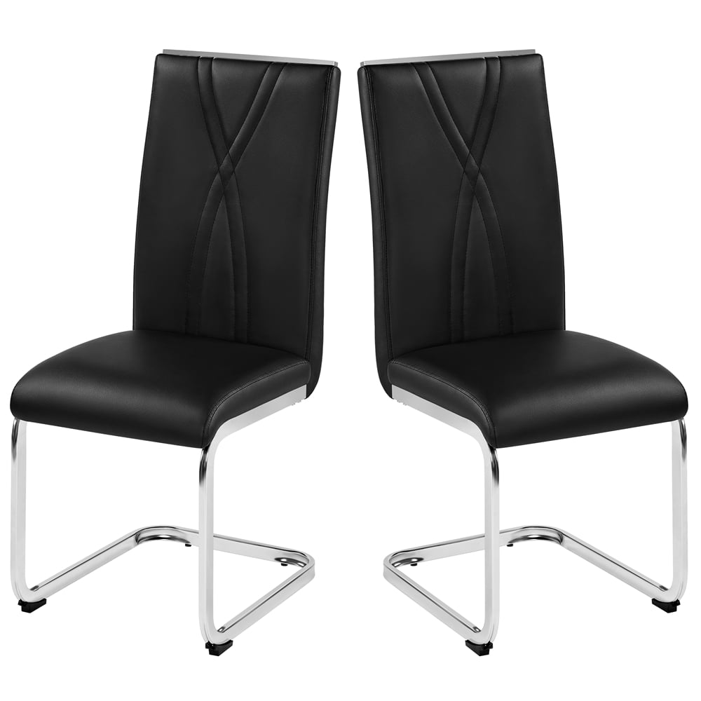 Topeakmart 2pcs Upholstered Armless Side Dining Chair, Modern Faux ...