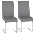 thumbnail image 1 of Topeakmart 2pcs Modern Faux Leather Dining Chairs for Kitchen Dining Room, Light Gray, 1 of 8