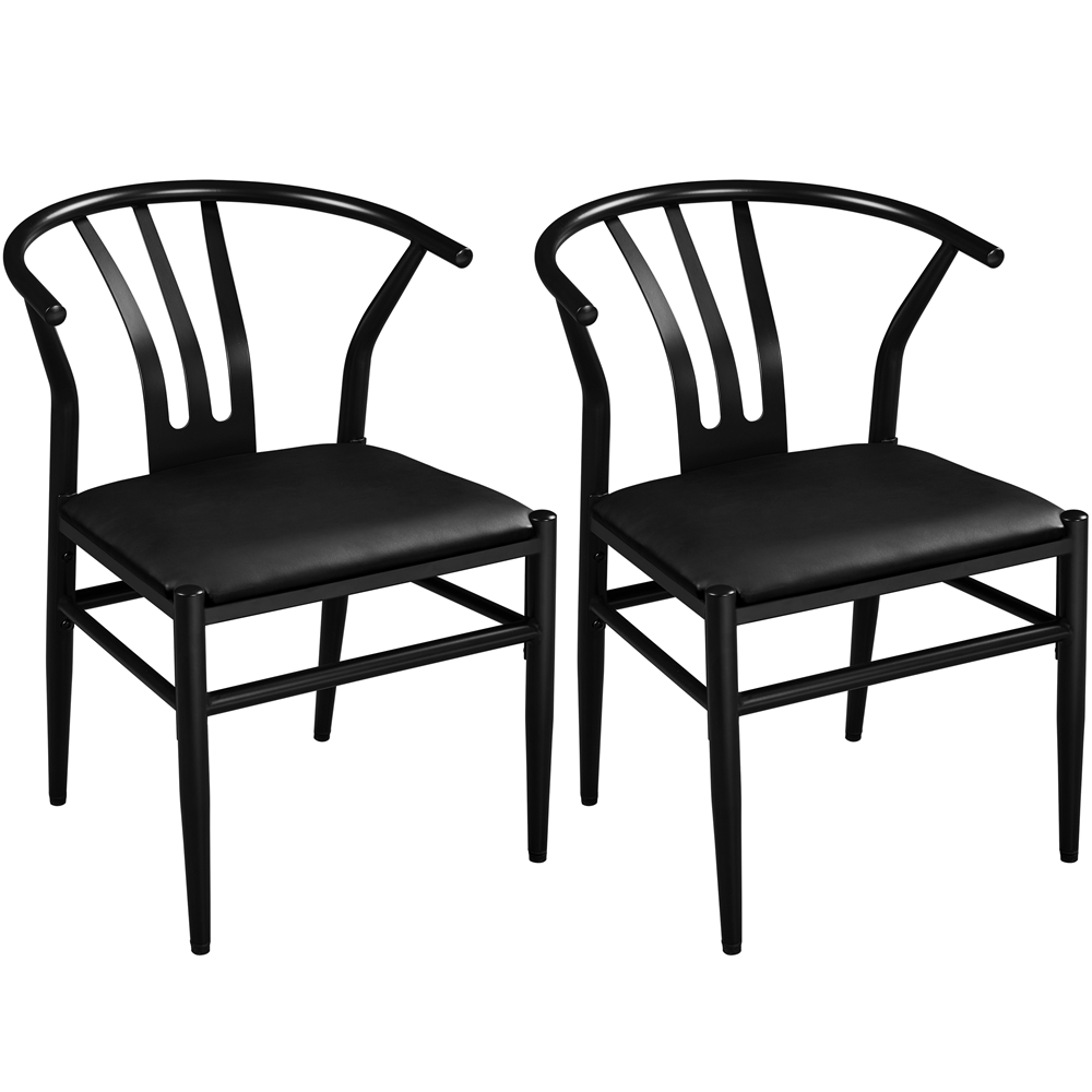 Monarch Dining Chair 2Pcs / 38"H / White LeatherLook / White