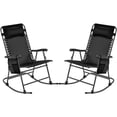 thumbnail image 1 of Topeakmart 2pcs Zero Gravity Rocking Recliners with Headrest Pillow, Black, 1 of 9