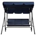 thumbnail image 1 of Yaheetech 3-Seat Outdoor Patio Swing with Adjustable Canopy, Blue, 1 of 8
