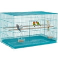 thumbnail image 1 of Topeakmart 30.5''L x 18.5''W x 18''H Rectangle Breeding Flight Cage with Slide-Out Tray for Parrots Parakeets Conures Birds, Teal Blue, 1 of 13