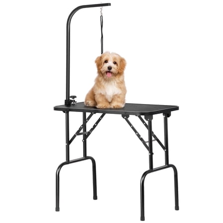 Yaheetech 31.7" Foldable Pet Grooming Table for Dog and Cat Trimming, Black