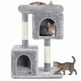 thumbnail image 1 of Yaheetech 33.4″ H Spacious Top Perch Cat Tree with Big Condo，Light Gray, 1 of 7