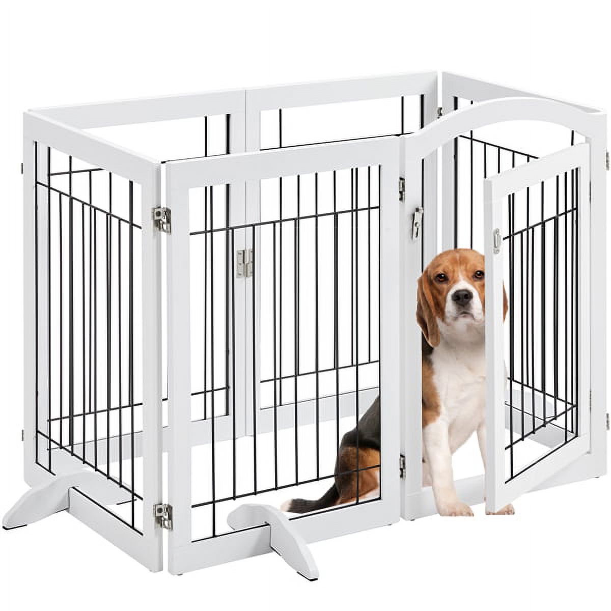 Topeakmart 33″H 6Panel Foldable Pet Gate Puppy Safety Fence with 3