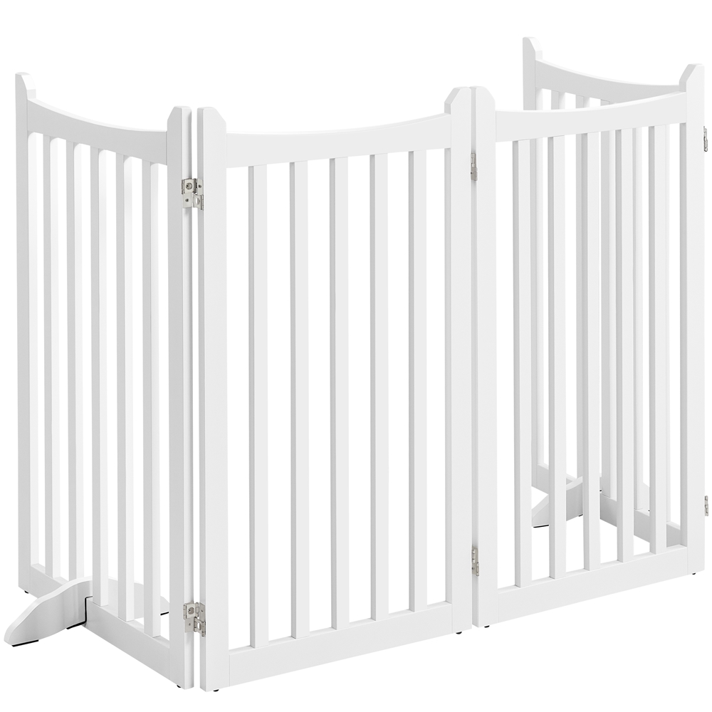 Topeakmart 36"H Foldable Freestanding Wooden Dog Gate Puppy Fence with 2 Support Feet, 3Panel