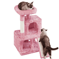 thumbnail image 1 of Yaheetech 36'' H Multilevel Cat Tree with Scratching Posts Sisal Rope Furry Ball, Pink, 1 of 10