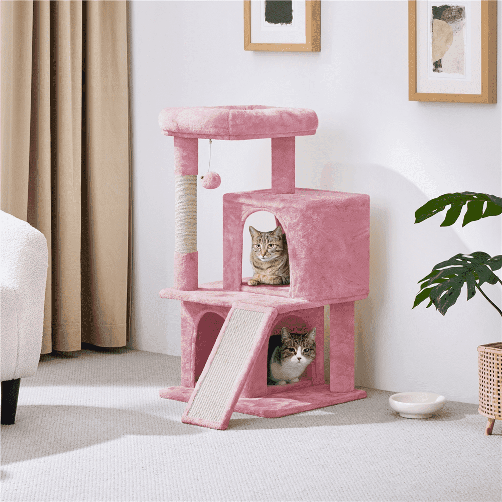 Walmart Deals of Walmart Black Friday Deals 2025 - Yaheetech 36.22'' H Multilevel Cat Tree Condos Cat House with Scratching Posts Sisal Rope Furry Ball, Pink