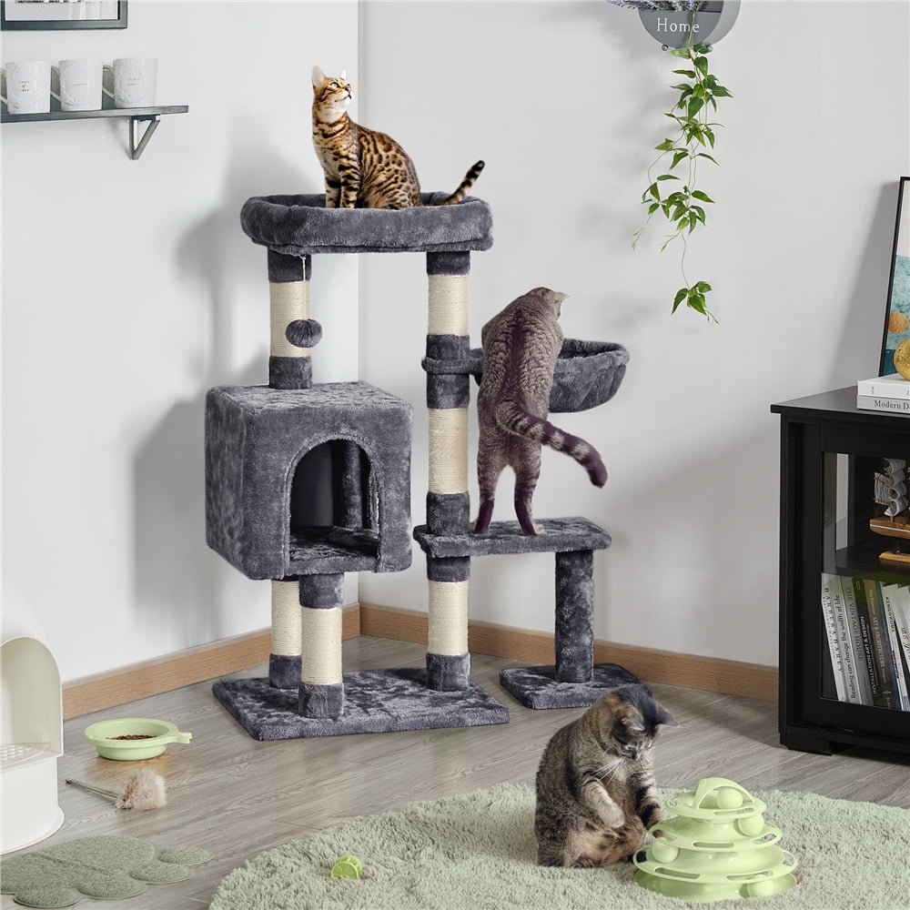 Topeakmart 38in Cat Tree Scratching Post Tower with Plush Perch and