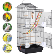 Topeakmart 39" Parrot Cage Metal Bird Cage Cockatiel Cage with Toys for Small Birds