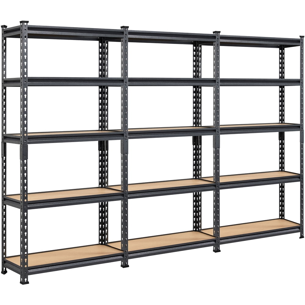 Topeakmart 3PCS 5Tier Adjustable Storage Shelves with Steel Frame for