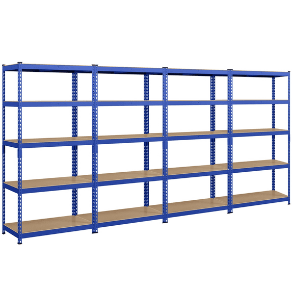 Topeakmart 4 Pieces of 5 Tiers Adjustable Metal Storage Shelving Stand, Blue