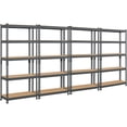 thumbnail image 1 of Yaheetech 4 Pieces of 5 Tiers Boltless Storage Shelf Goods Rack for Home Warehouse, Dark Gray, 1 of 7