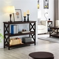 thumbnail image 1 of Topeakmart 42″W X Design Console Table w/ 2 Open Shelves, Espresso, 1 of 12