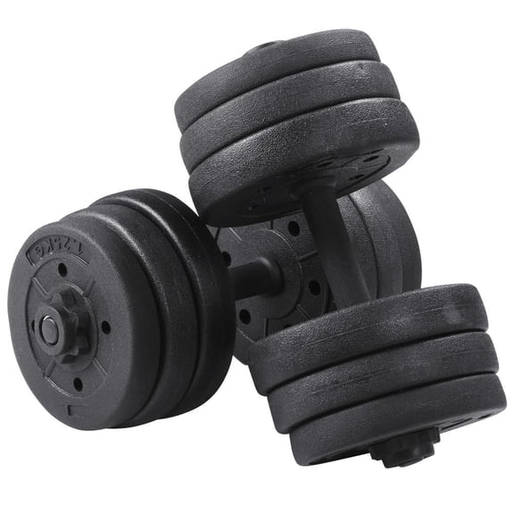 Yaheetech 44LB Dumbbell Set Adjustable Weight Plates, Black