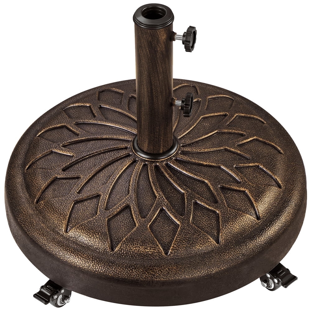 Yaheetech 45 lb Outdoor Patio Rolling Market Umbrella Base Stand, Bronze
