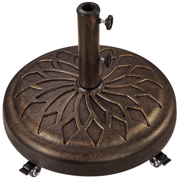 Yaheetech 45 lb Outdoor Patio Rolling Market Umbrella Base Stand, Bronze