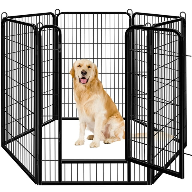 Topeakmart 47.5″ Tall 6 Panels Metal Dog Playpen for Exercise Outdoor