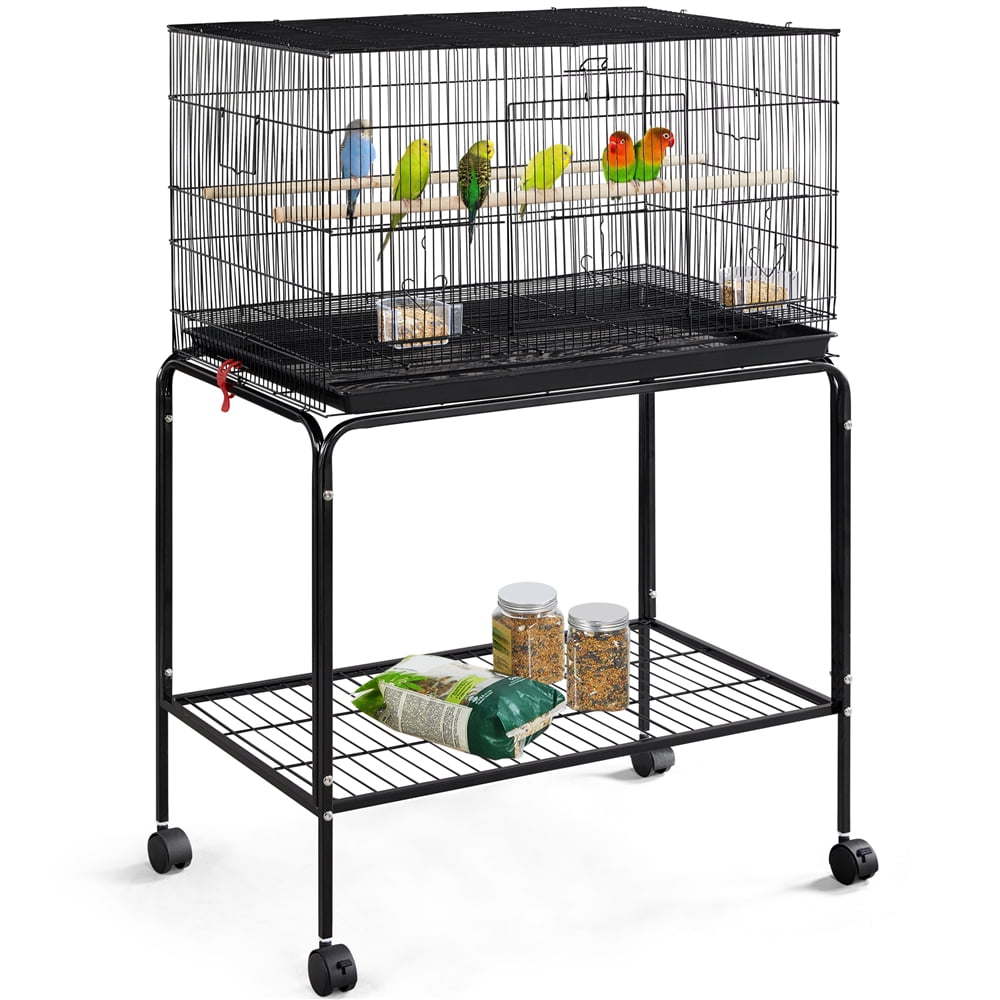 Topeakmart 47in Flight Cage with Rolling Stand for Small Birds Parrots