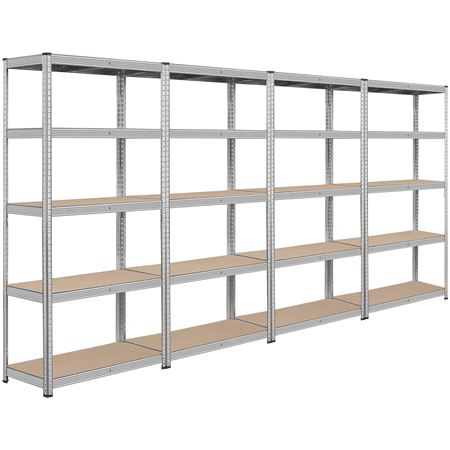 Topeakmart 4PCS 5-Tier Metal Boltless Storage Rack for Home Warehouse, Silver