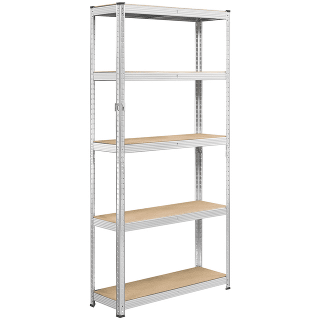 Topeakmart 5-Tier Adjustable Steel Storage Rack Garage Shelves, Silver ...