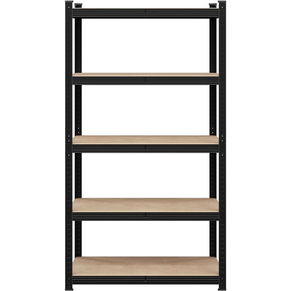 Yaheetech 5 Tier Metal Storage Rack with Adjustable Shelves, Black