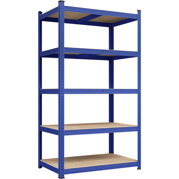 Yaheetech 5 Tier Metal Storage Rack with Adjustable Shelves, Blue