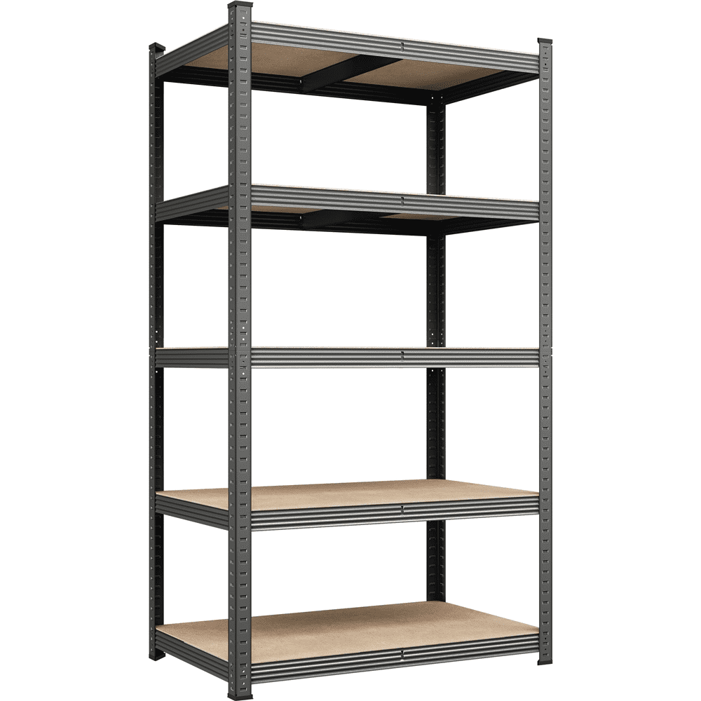 Yaheetech 5 Tier Metal Storage Rack with Adjustable Shelves, Dark Gray