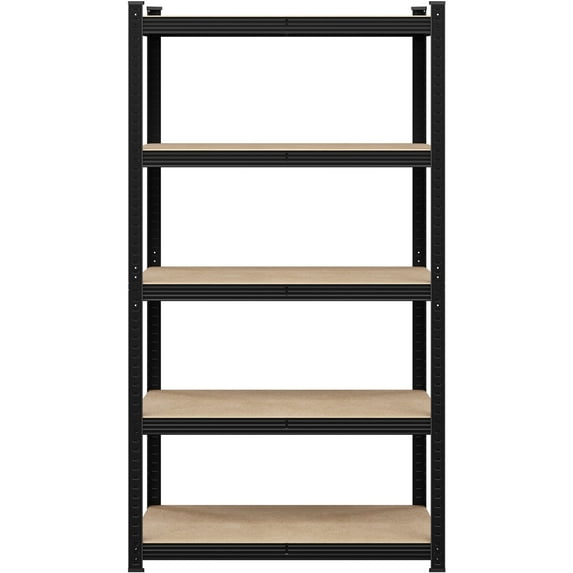Topeakmart 5 Tier Metal Storage Rack with Adjustable Shelves, Set of 4, Black