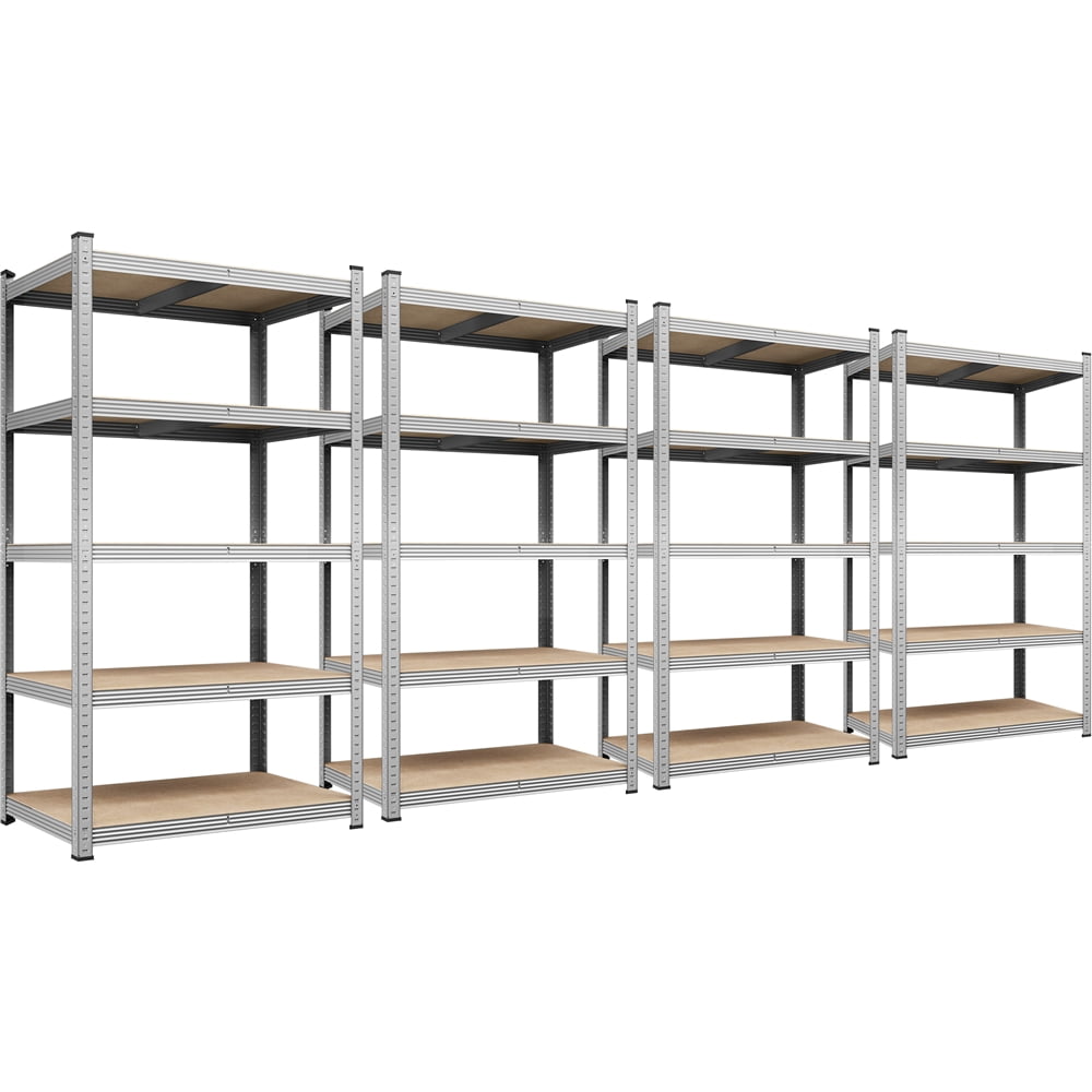 Topeakmart 5 Tier Metal Storage Rack with Adjustable Shelves, Set of 4 ...