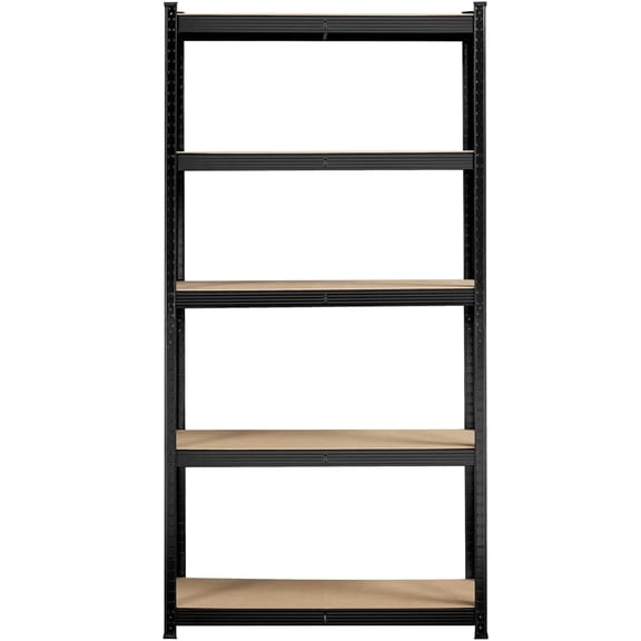 Yaheetech 5-Tier Steel Storage Rack with Adjustable Design, Black