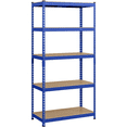 thumbnail image 1 of Topeakmart 5 Tiers Adjustable Metal Storage Shelving Heavy Duty Boltless Display Stand, Blue, 1 of 11