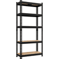 thumbnail image 1 of Topeakmart 60''H  5-Tier Metal Boltless Adjustable Storage Shelf, Black, 1 of 8