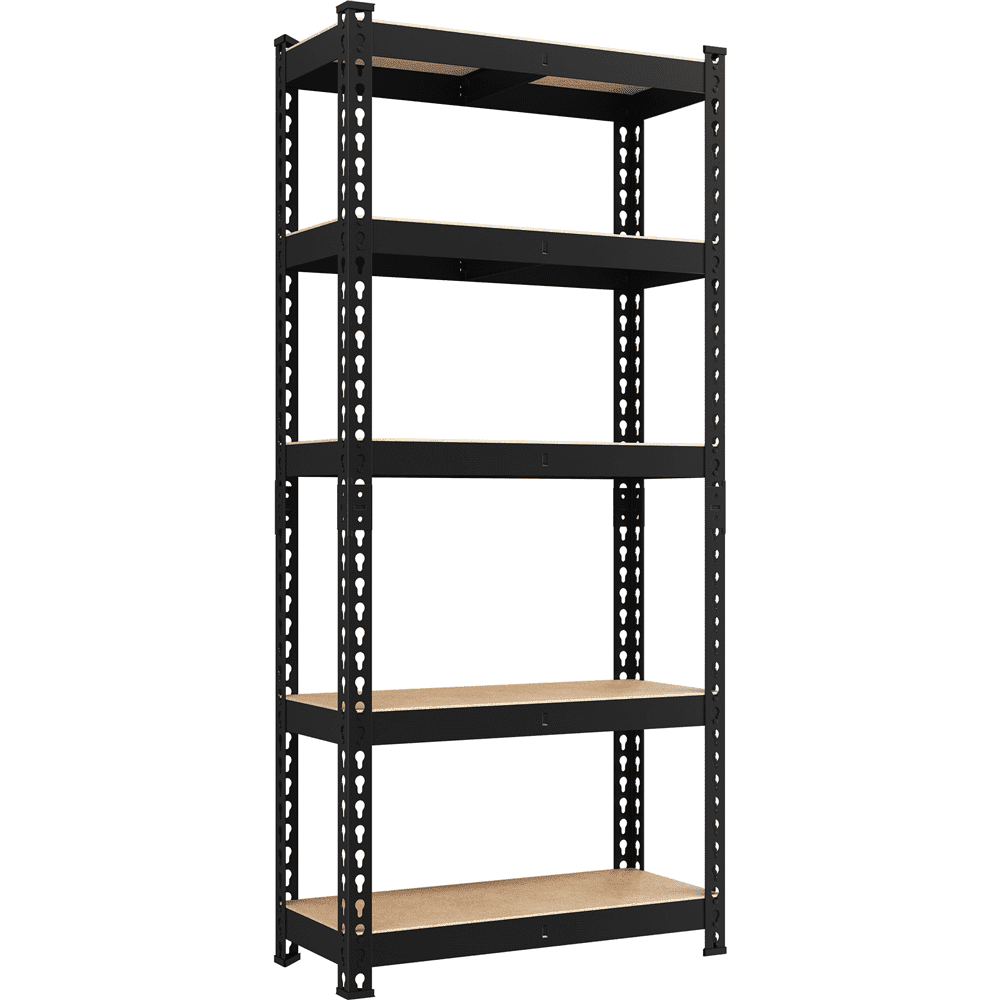Yaheetech 60''H 5-Tier Metal Boltless Adjustable Storage Shelf, Black