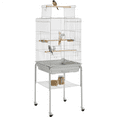 thumbnail image 1 of Yaheetech 53.5-inch Open Top Metal Bird Cage with Detachable Rolling Stand, Light Gray, 1 of 14