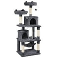 thumbnail image 1 of Yaheetech 62"H Multi Level Cat Tree Tower with Condos, Foam-Padded Perches, Dark Gray, 1 of 9