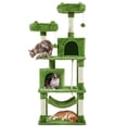 thumbnail image 1 of Yaheetech 62"H Multi Level Cat Tree Tower with Condos, Foam-Padded Perches, Green, 1 of 7