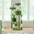 thumbnail image 1 of Yaheetech 62" H Multi Level Cat Tree Tower with Condos Foam-Padded Perches, Green, 1 of 9