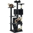 thumbnail image 1 of Topeakmart 62.5″ H Multilevel Cat Tree Tower w/ 2 Condos & 2 Fur Balls & 3 Scratching Posts & 3 Platforms for Kittens & Small/Medium Cats, Black, 1 of 10