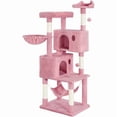 thumbnail image 1 of Yaheetech 64.5in Multi-level Large Cat Tree Condo Tower with Hammock Scratching Posts & Hammock, Pink, 1 of 7